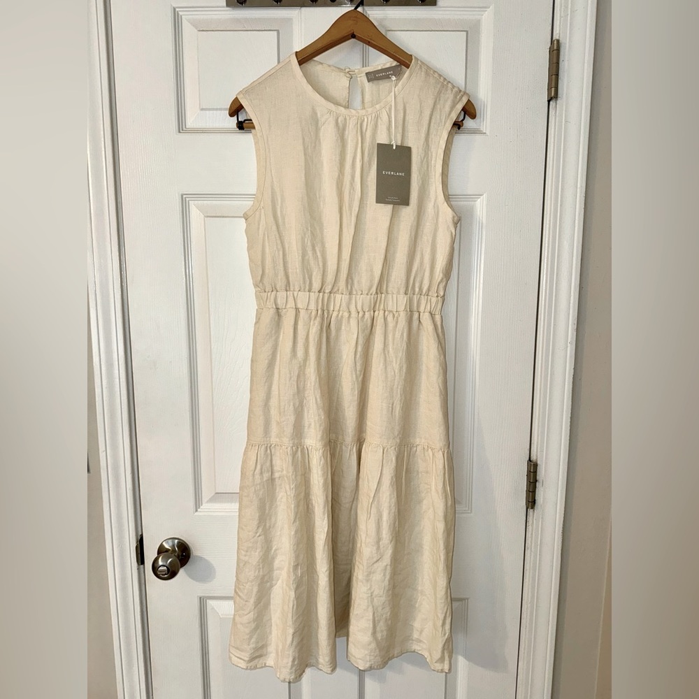 EVERLANE: The Linen Open-Back Dress (Size 4)